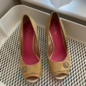 Lilly Pulitzer Nude Patent Wedges